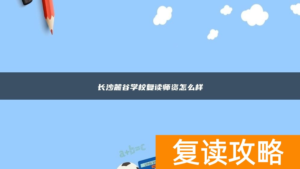长沙麓谷学校复读师资怎么样