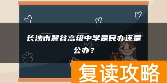 长沙市麓谷高级中学是民办还是公办？